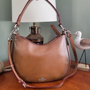Coach 54868 Mae Crossbody Tan Brown Burnished Leather Bag